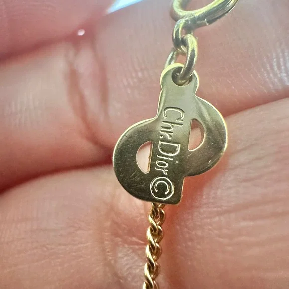 Vintage Christian Dior CD Logo Gold Chain Necklace Designer Jewelry - Picture 5 of 9